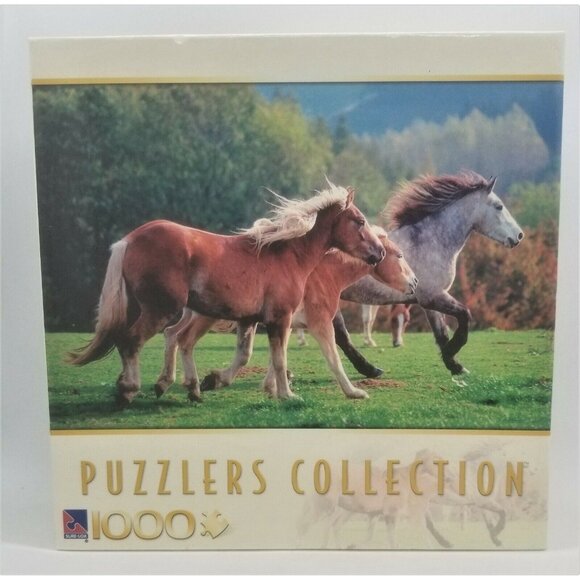 Running Horses Winning the Race Puzzlers Collection 1000 Piece Jigsaw Puzzle - Picture 2 of 6